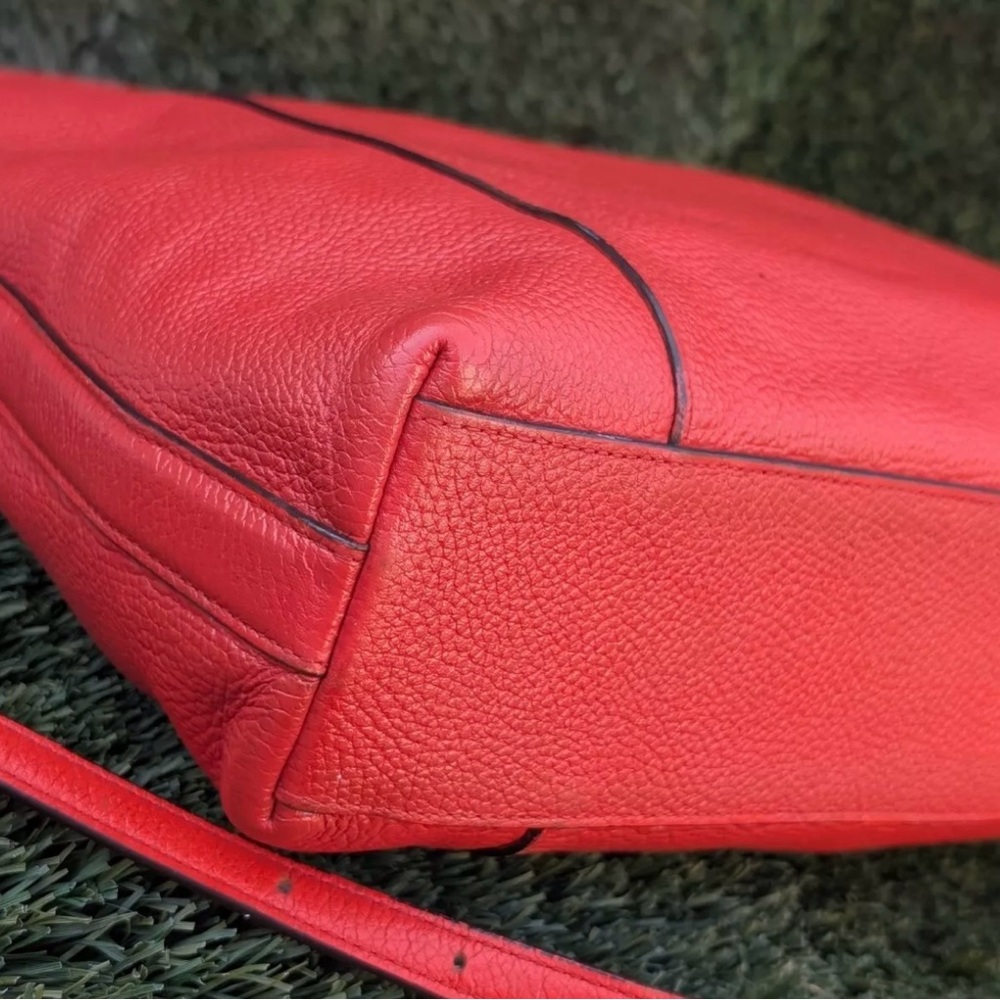 Coach 34312 Scout Hobo Slim Crossbody Shoulder Handbag Orange Pebble Leather Bag - Picture 8 of 11